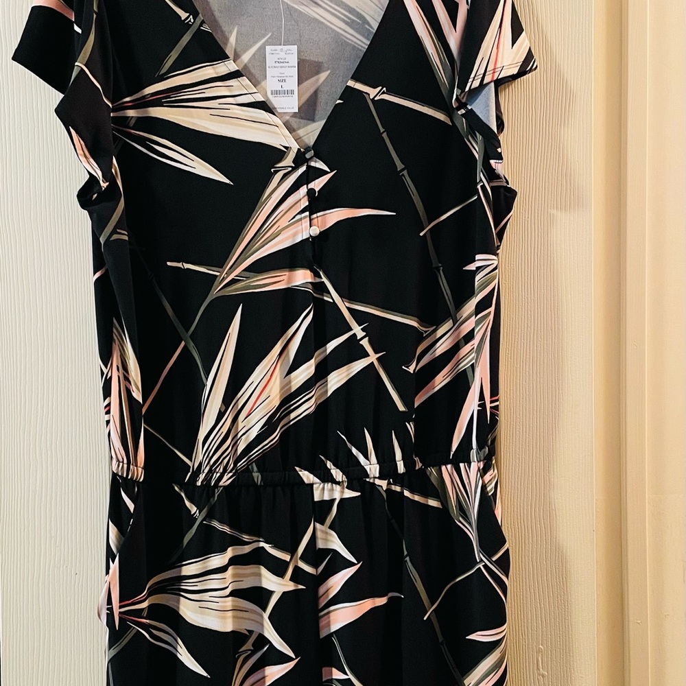 WHBM Black and Pink Patterned Romper-NWT
